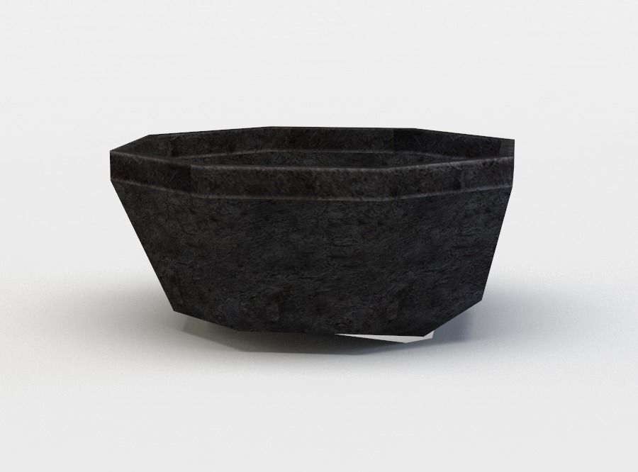 Plate octagon planter Low-poly 3D model_1