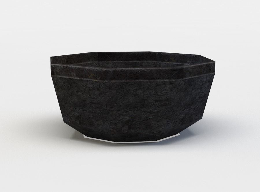 Plate octagon planter Low-poly 3D model_2