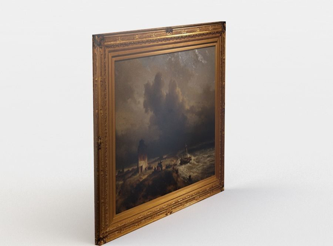 Painting of stormy sea