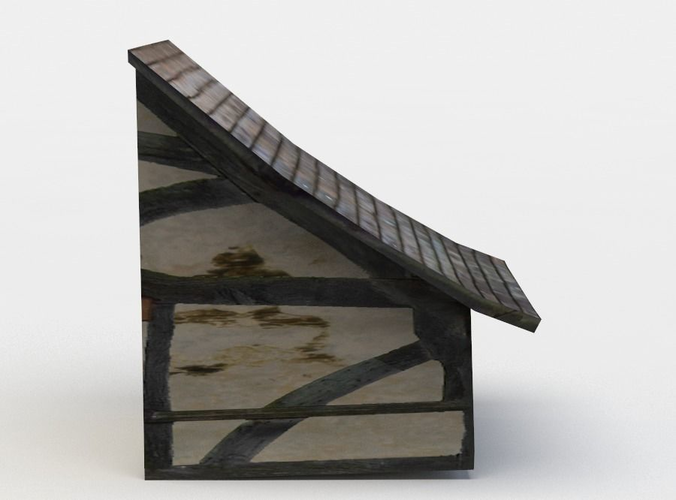 Dormer stone house Low-poly 3D model