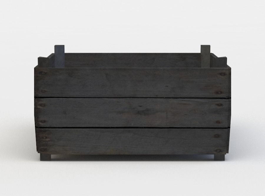 Wooden storage Low-poly 3D model_0