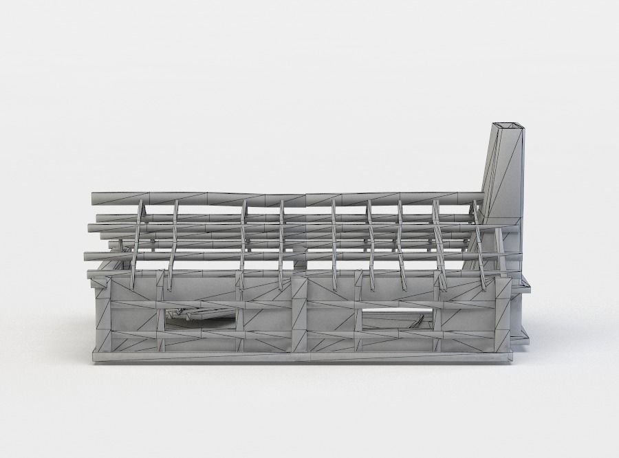 Building ruins Low-poly 3D model_3