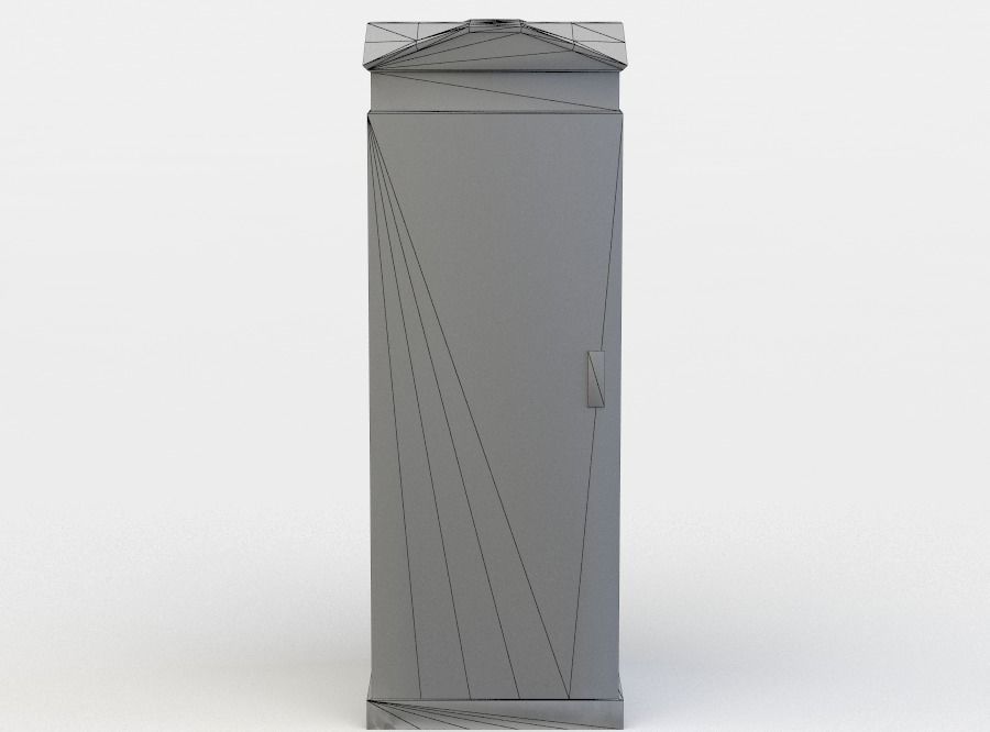 Telephone booth Low-poly 3D model_3
