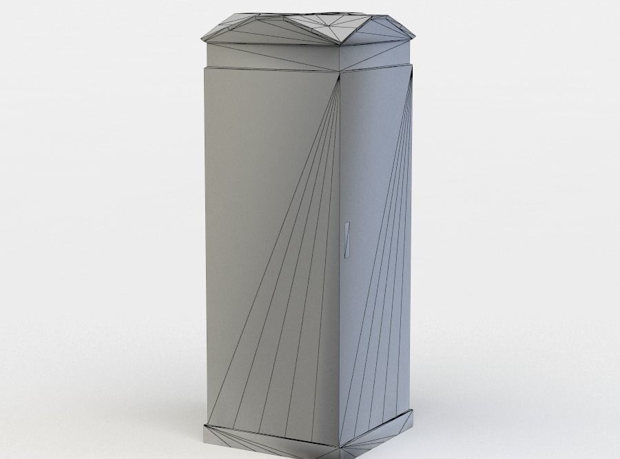 Telephone booth Low-poly 3D model_4