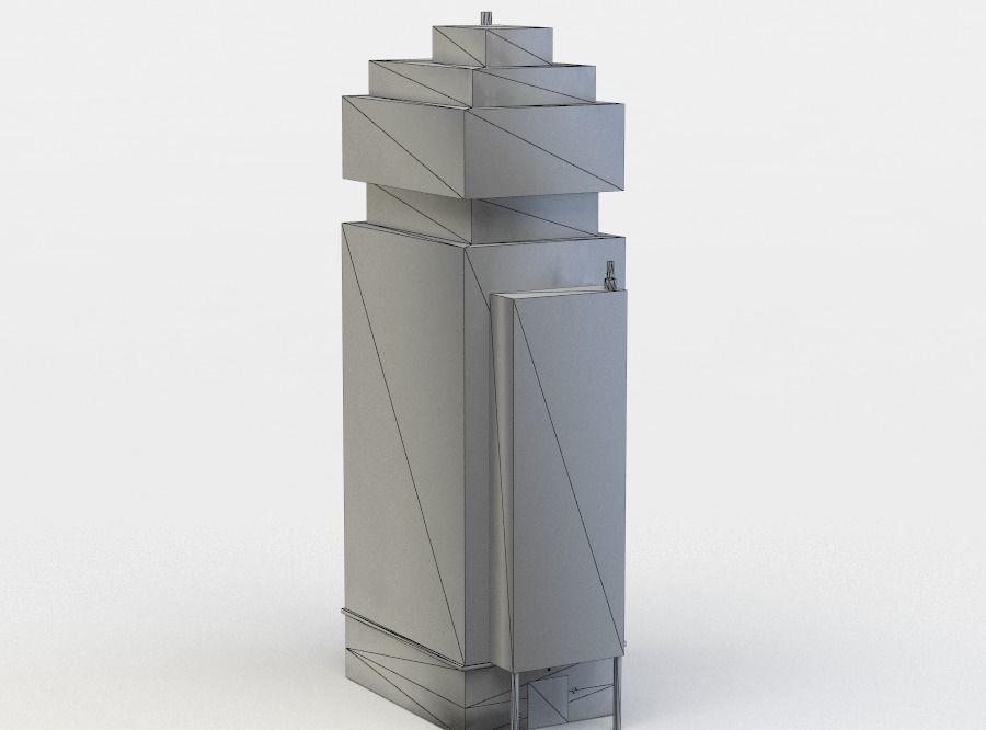 Tall building Low-poly 3D model_5