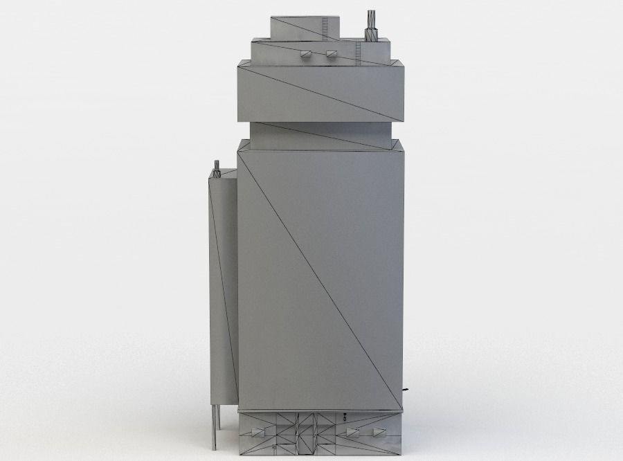 Tall building Low-poly 3D model_3