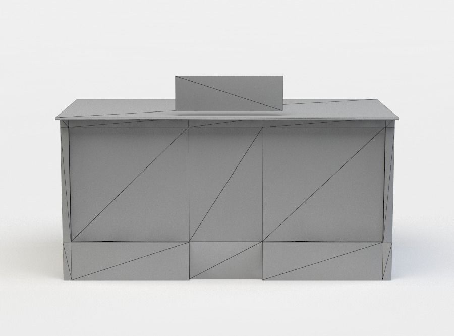 Kiosk store with fence Low-poly 3D model_3