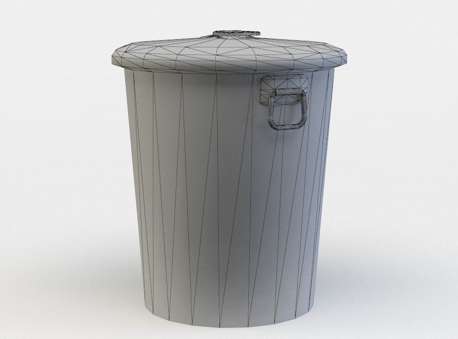 Trashcan trash can Low-poly 3D model_5