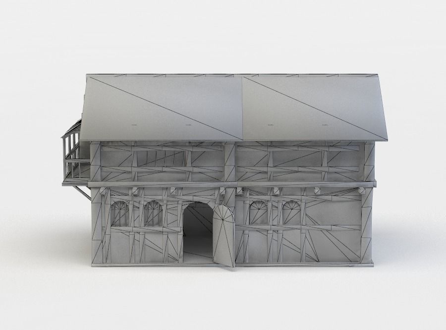 House medieval Low-poly 3D model_3