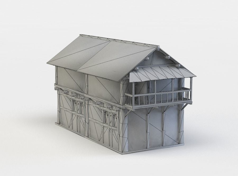 House medieval Low-poly 3D model_5