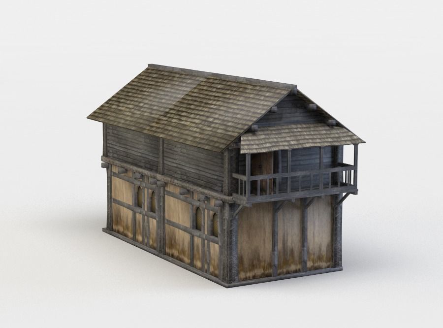 House medieval Low-poly 3D model_2