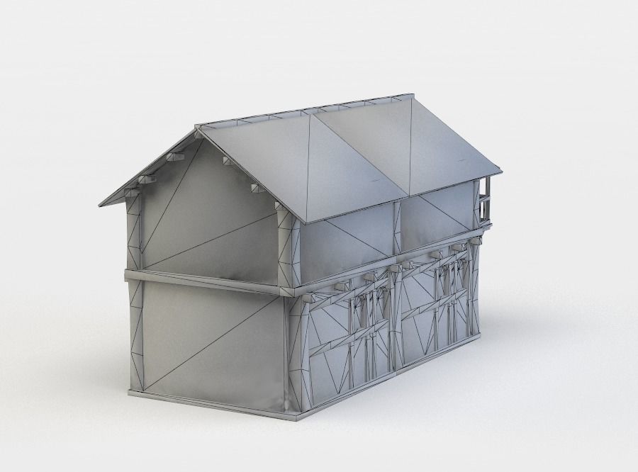 House medieval Low-poly 3D model_4
