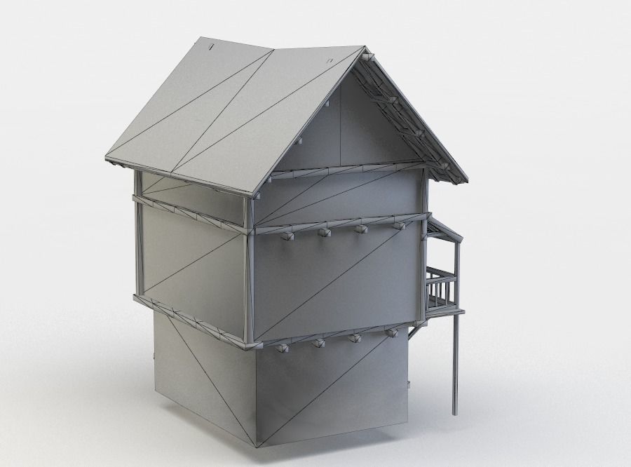 House medieval Low-poly 3D model_5