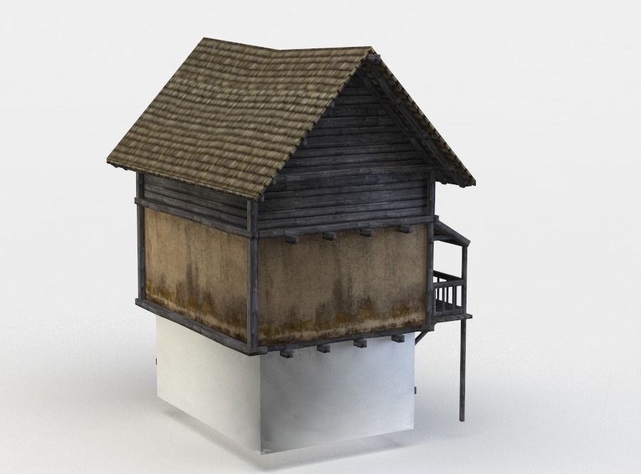 House medieval Low-poly 3D model_2