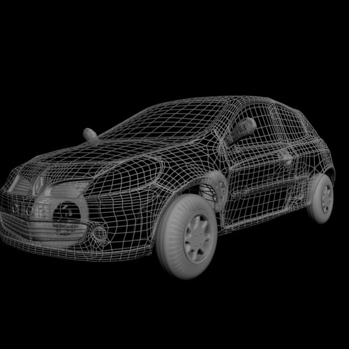 Renault Clio Low-poly 3D model_1