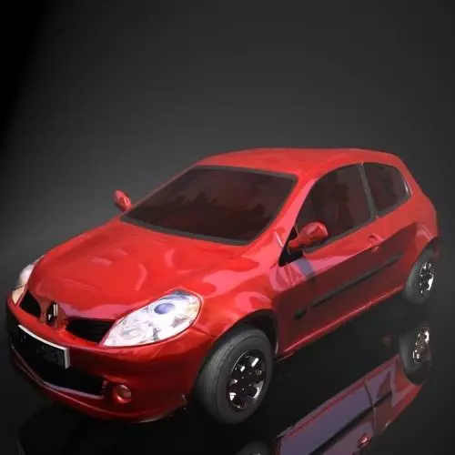 Renault Clio Low-poly 3D model_0