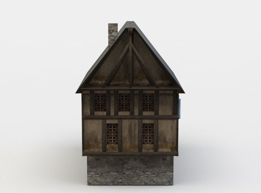 House old with roof Low-poly 3D model