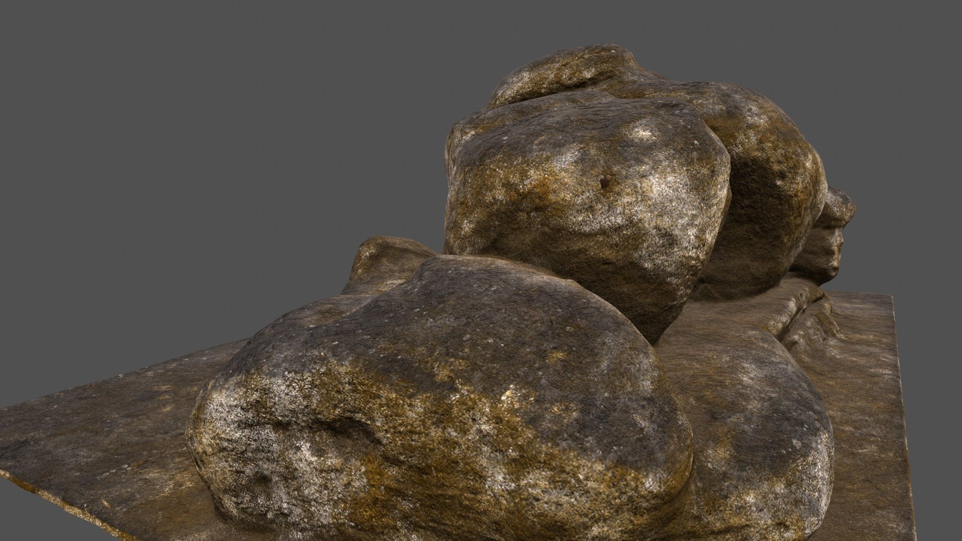 desert rocks 3 Low-poly 3D model_3