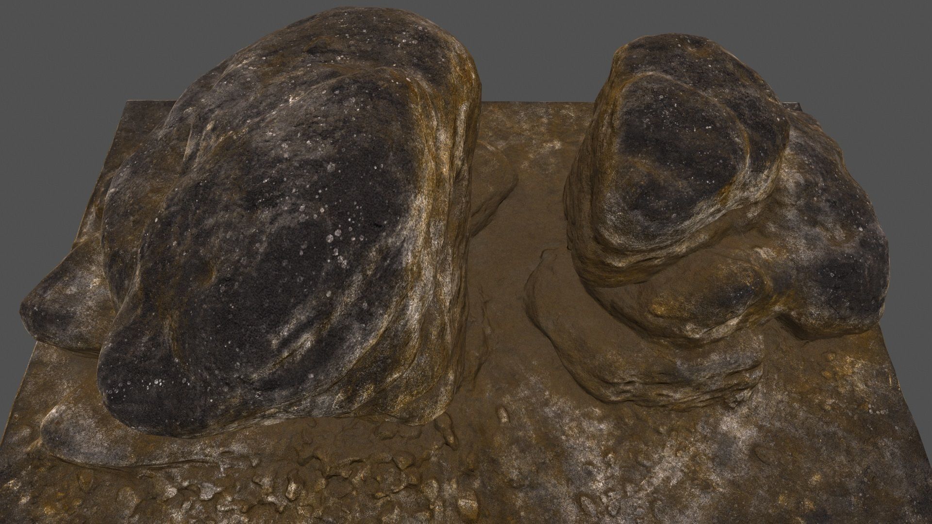 desert rocks 3 Low-poly 3D model_4