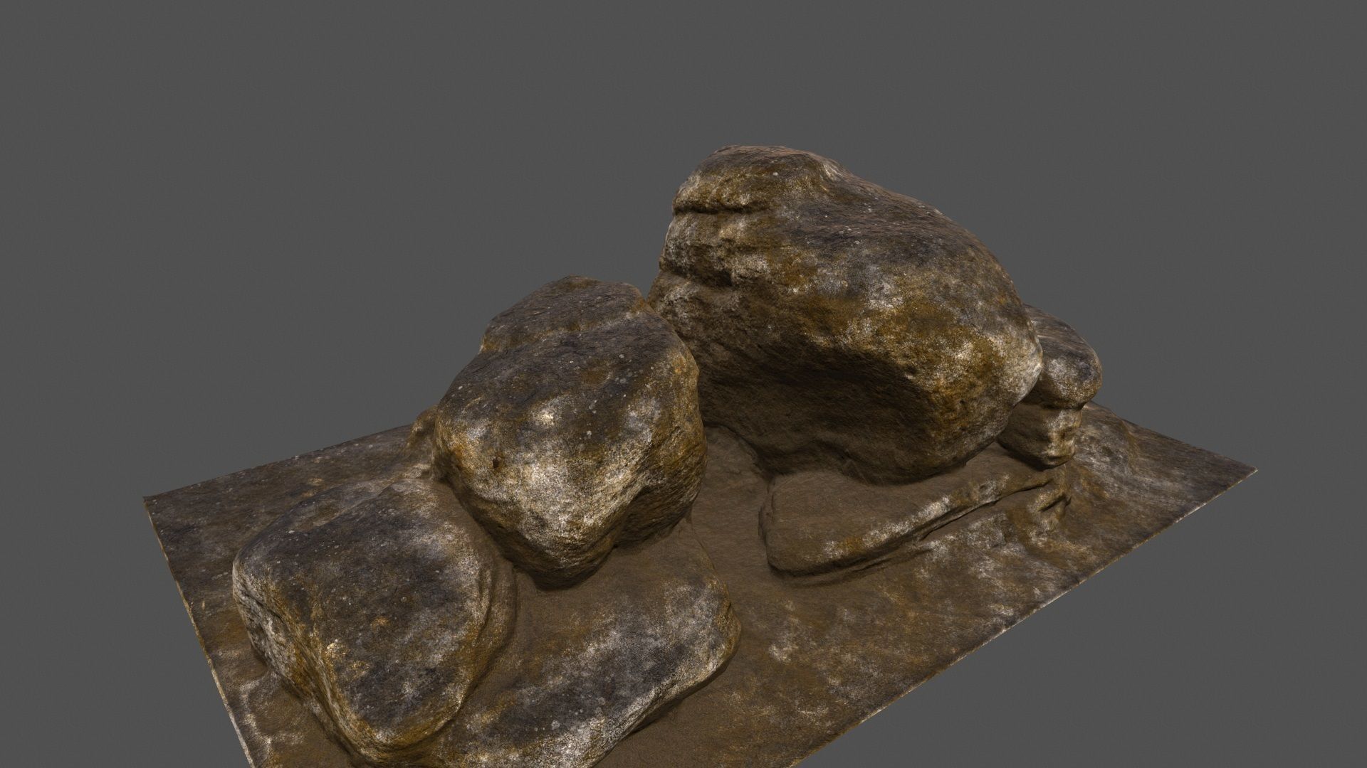 desert rocks 3 Low-poly 3D model_9