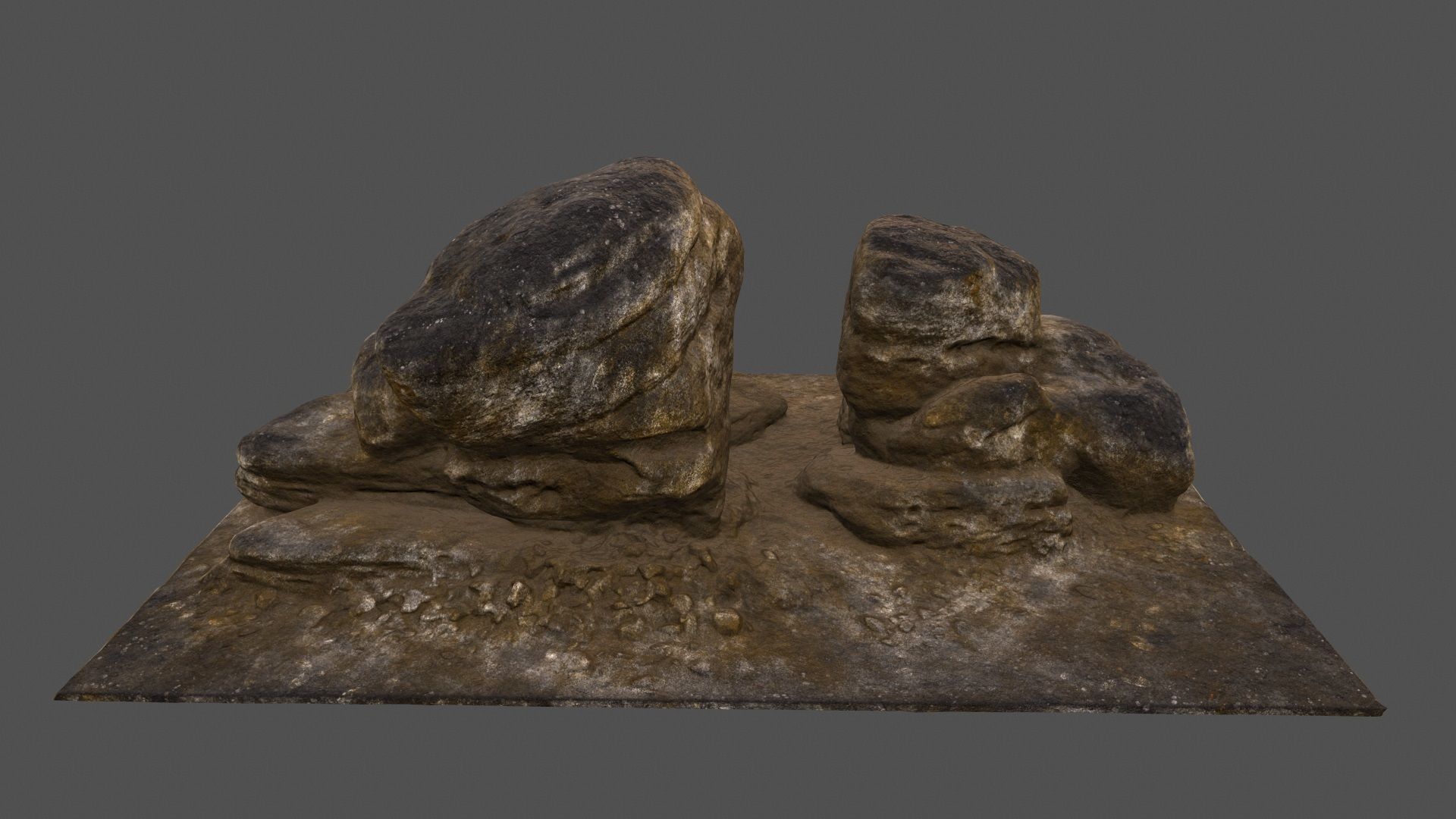 desert rocks 3 Low-poly 3D model_5