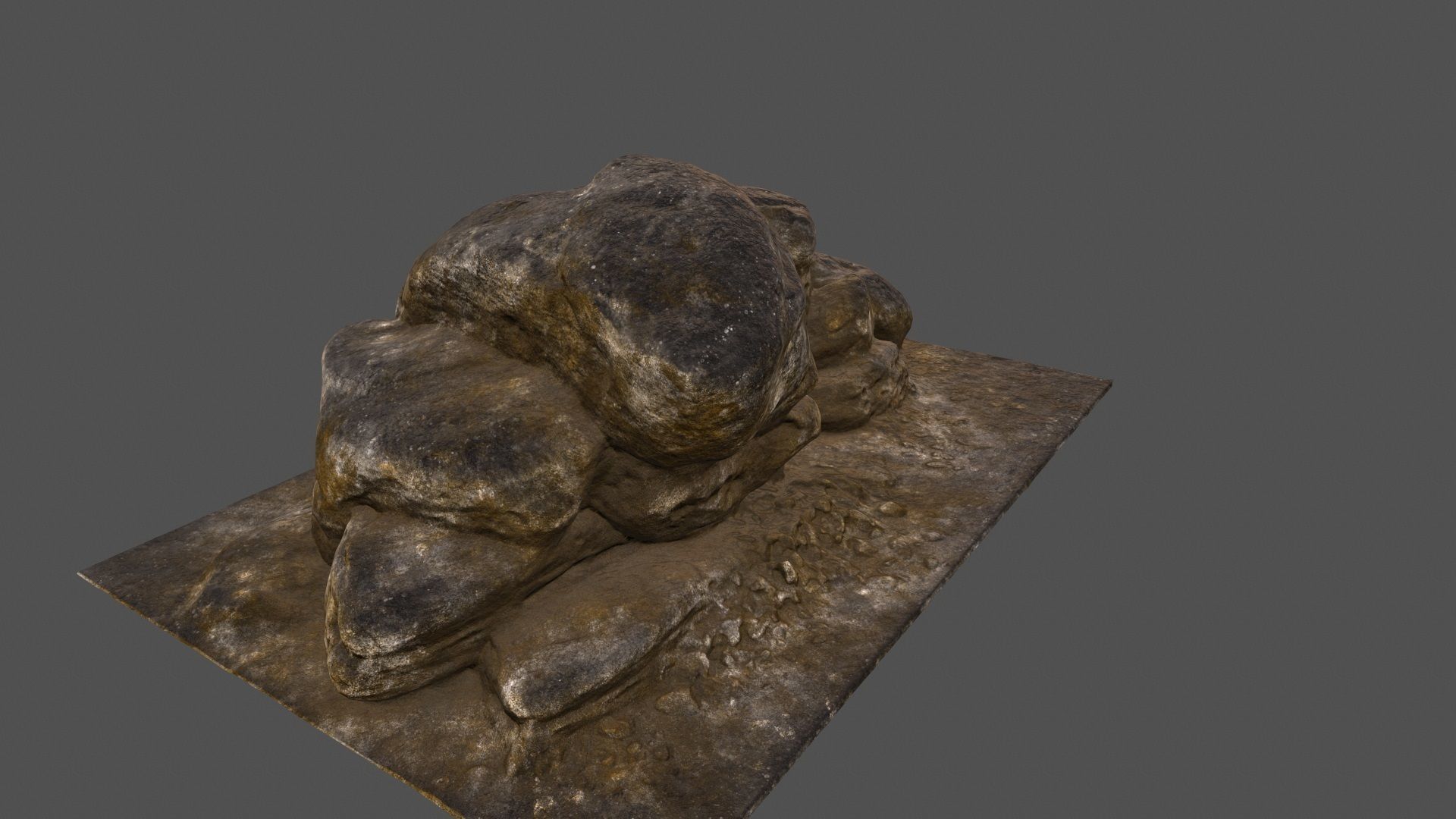 desert rocks 3 Low-poly 3D model_6