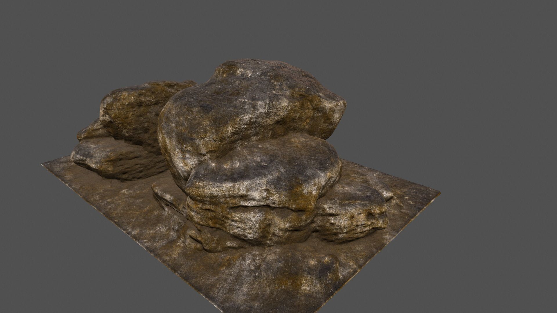 desert rocks 3 Low-poly 3D model_7