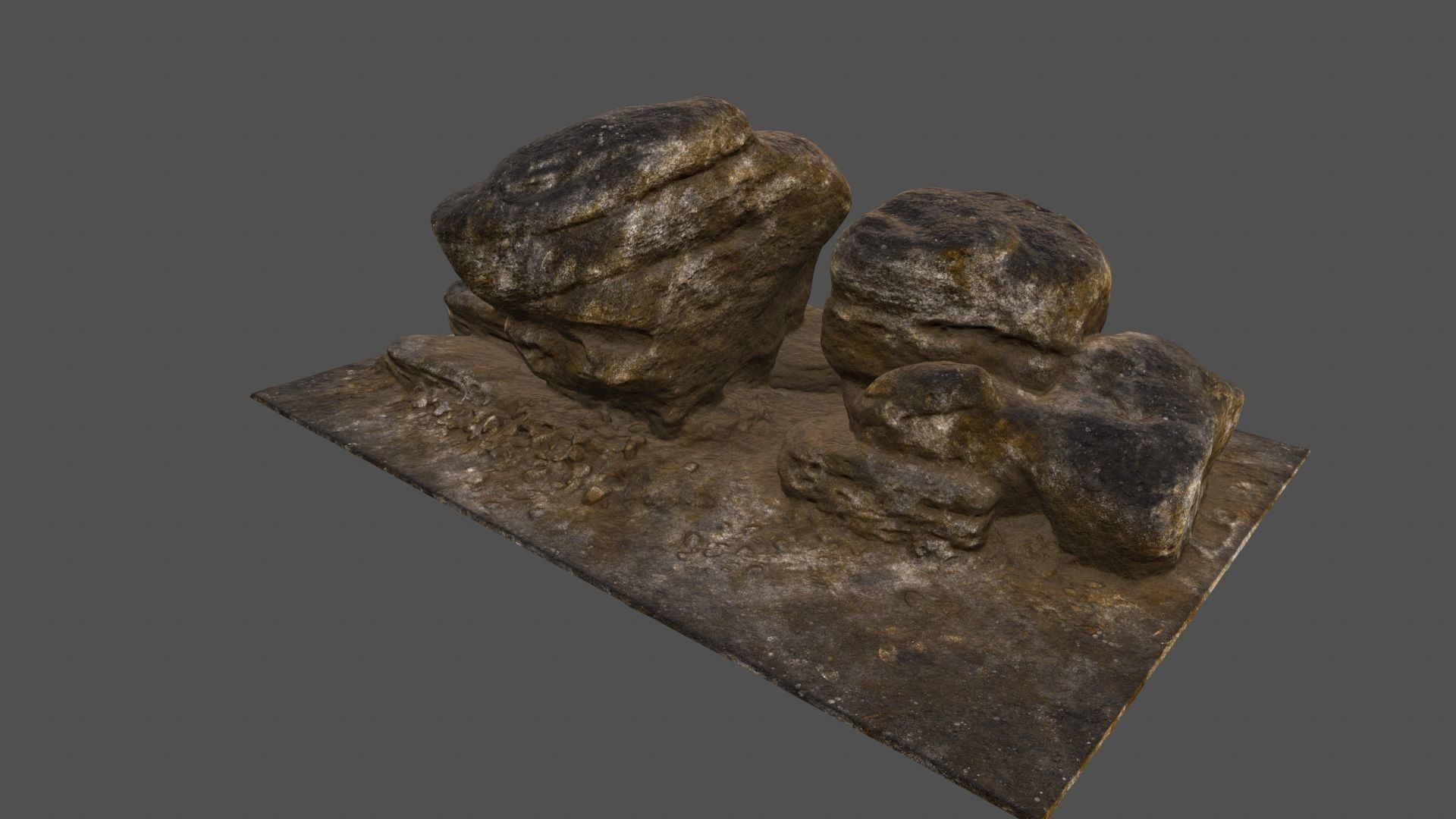 desert rocks 3 Low-poly 3D model_11