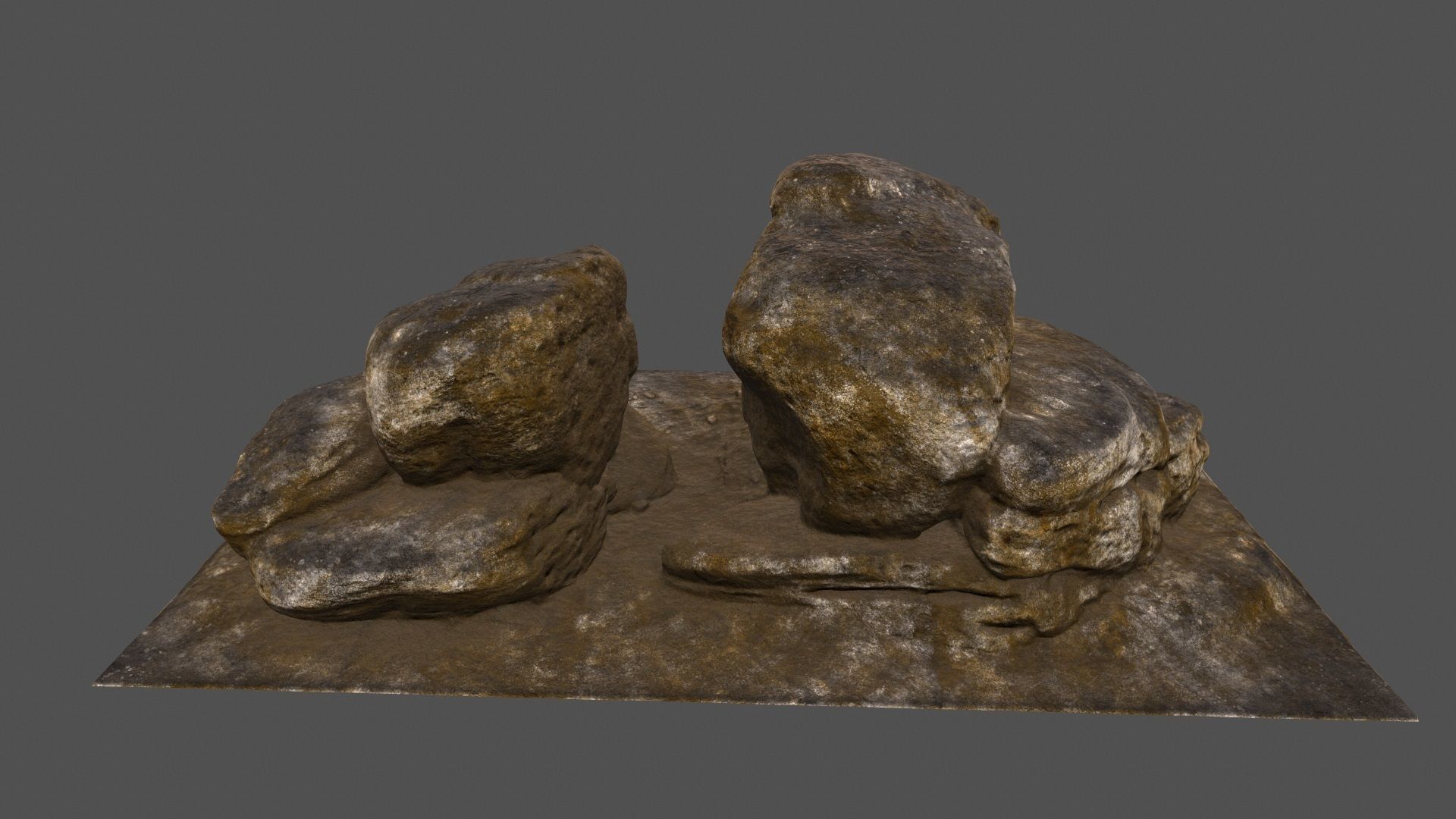 desert rocks 3 Low-poly 3D model_8