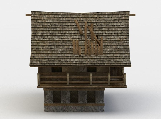 Fantasy house Low-poly 3D model