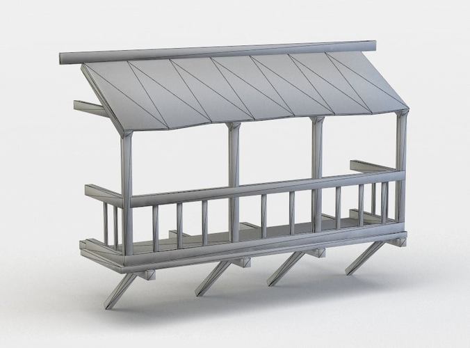 Balkony wooden house