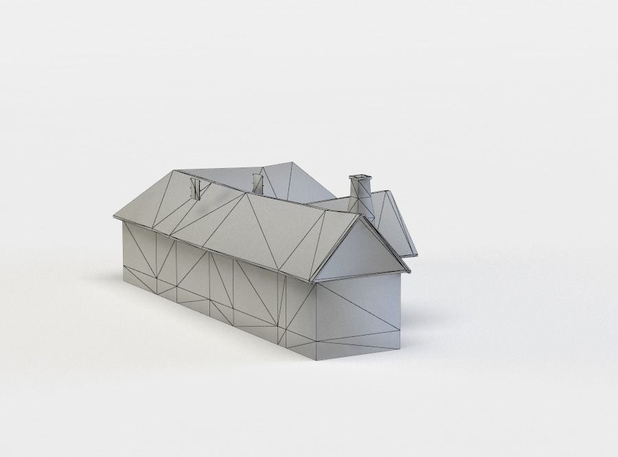 House wooden Low-poly 3D model_5