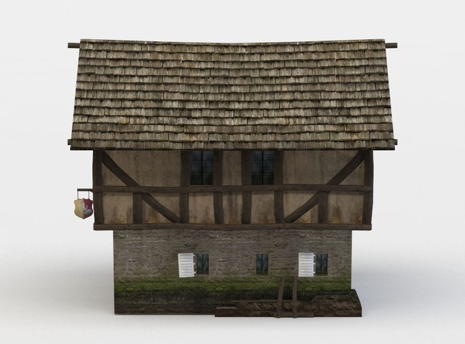 House medieval Low-poly 3D model