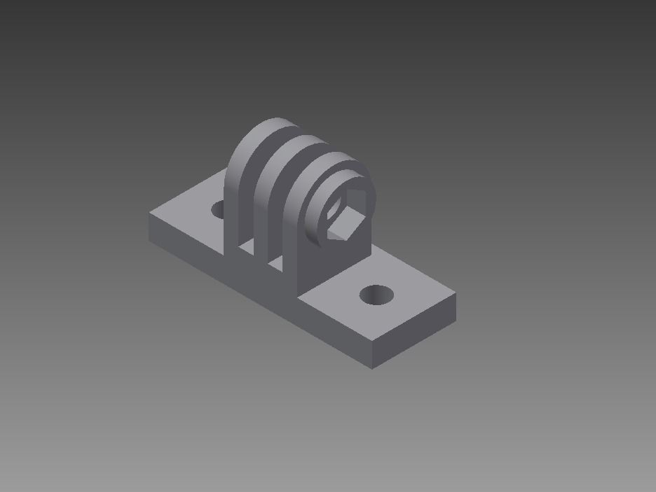 Simple GoPro Mount 3D Model 3D printable .stl - CGTrader.com