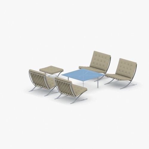 0006 - Table and Chairs Set Low-poly 3D model
