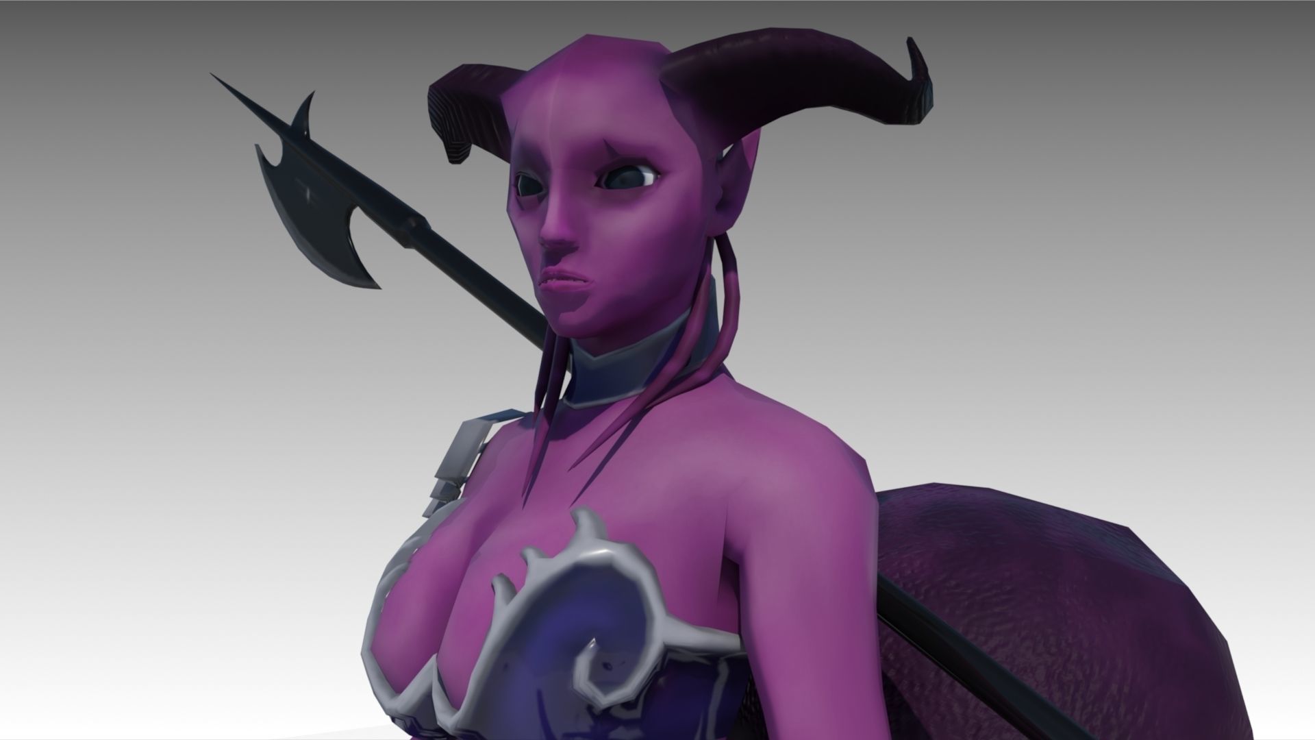 Drider woman on spider Low-poly 3D model_8