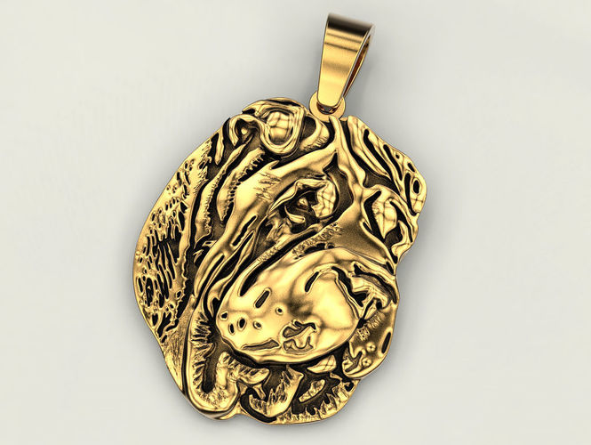 Pendant dog sharpei 3D print model