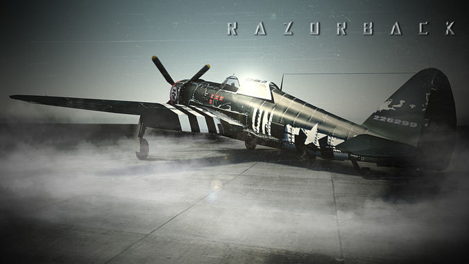P-47 Razorback Thunderbolt Low-poly 3D model