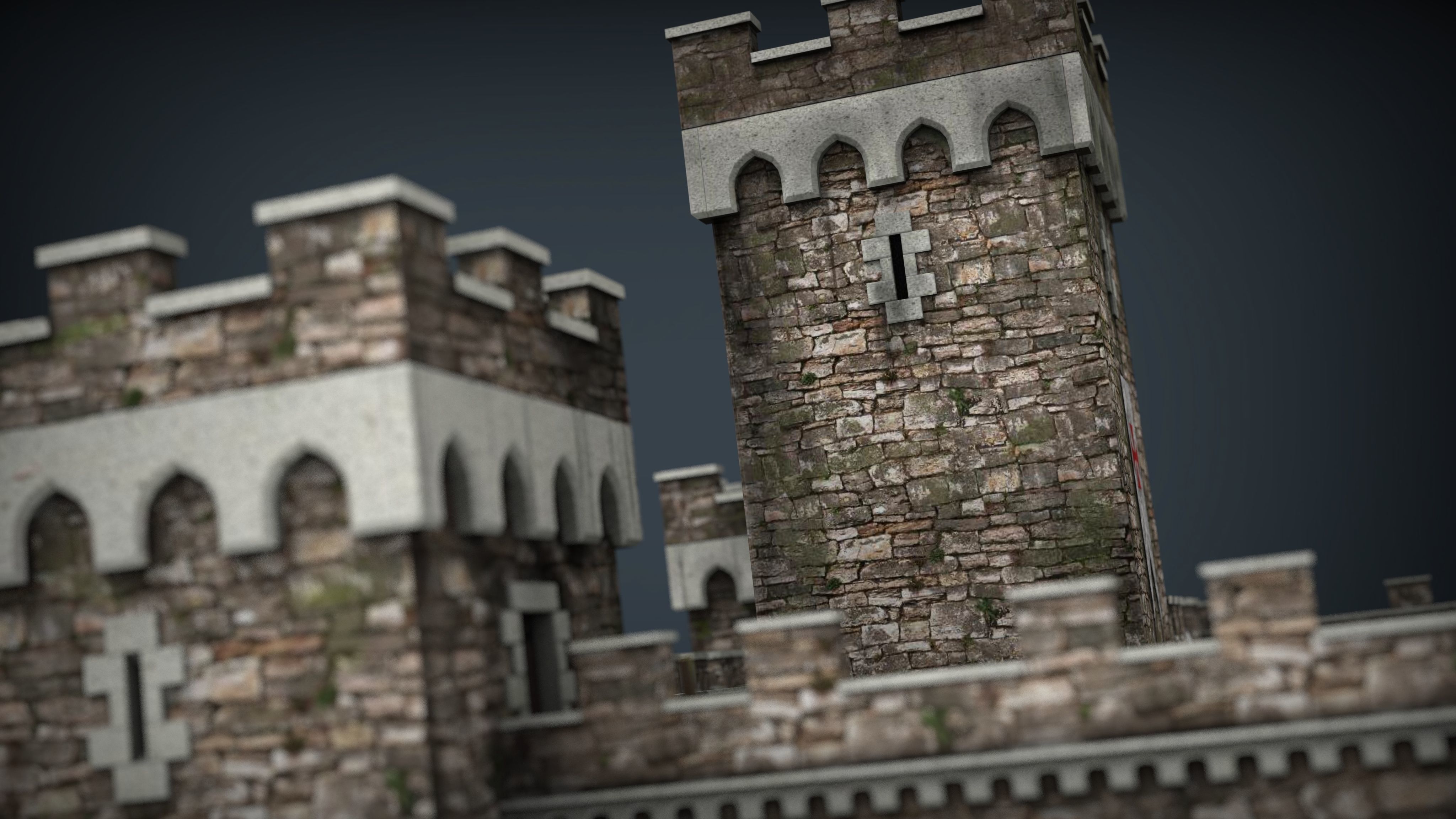 Medieval Fortress Low-poly 3D model_18