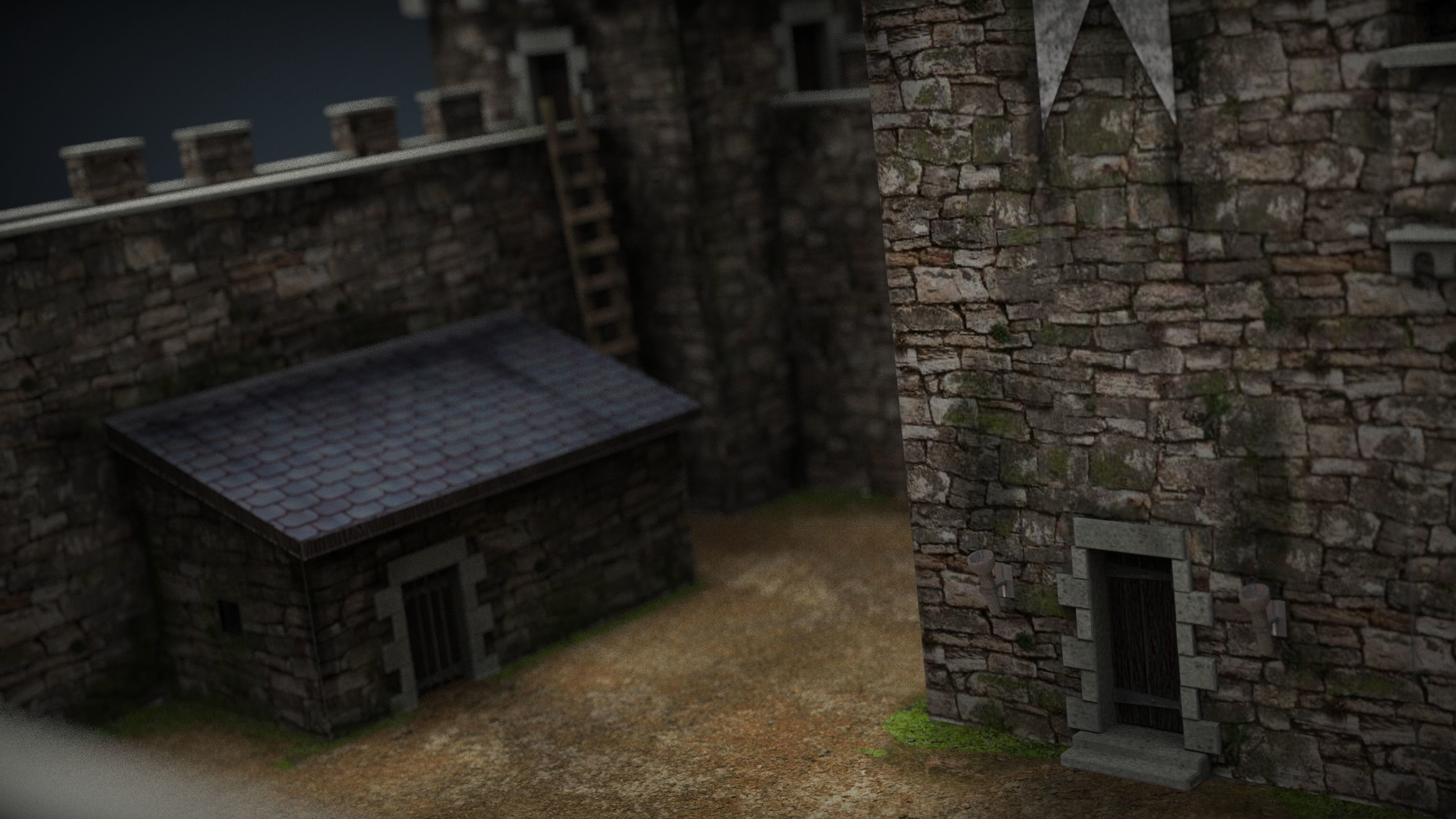 Medieval Fortress Low-poly 3D model_17