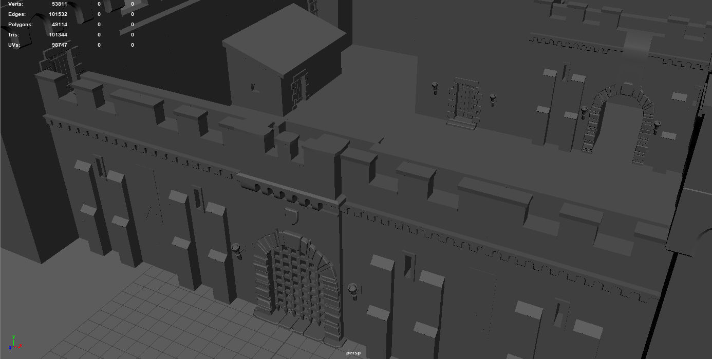 Medieval Fortress Low-poly 3D model_8