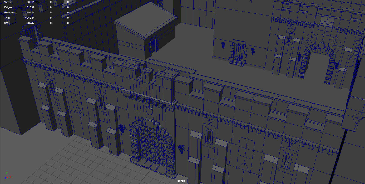 Medieval Fortress Low-poly 3D model_11