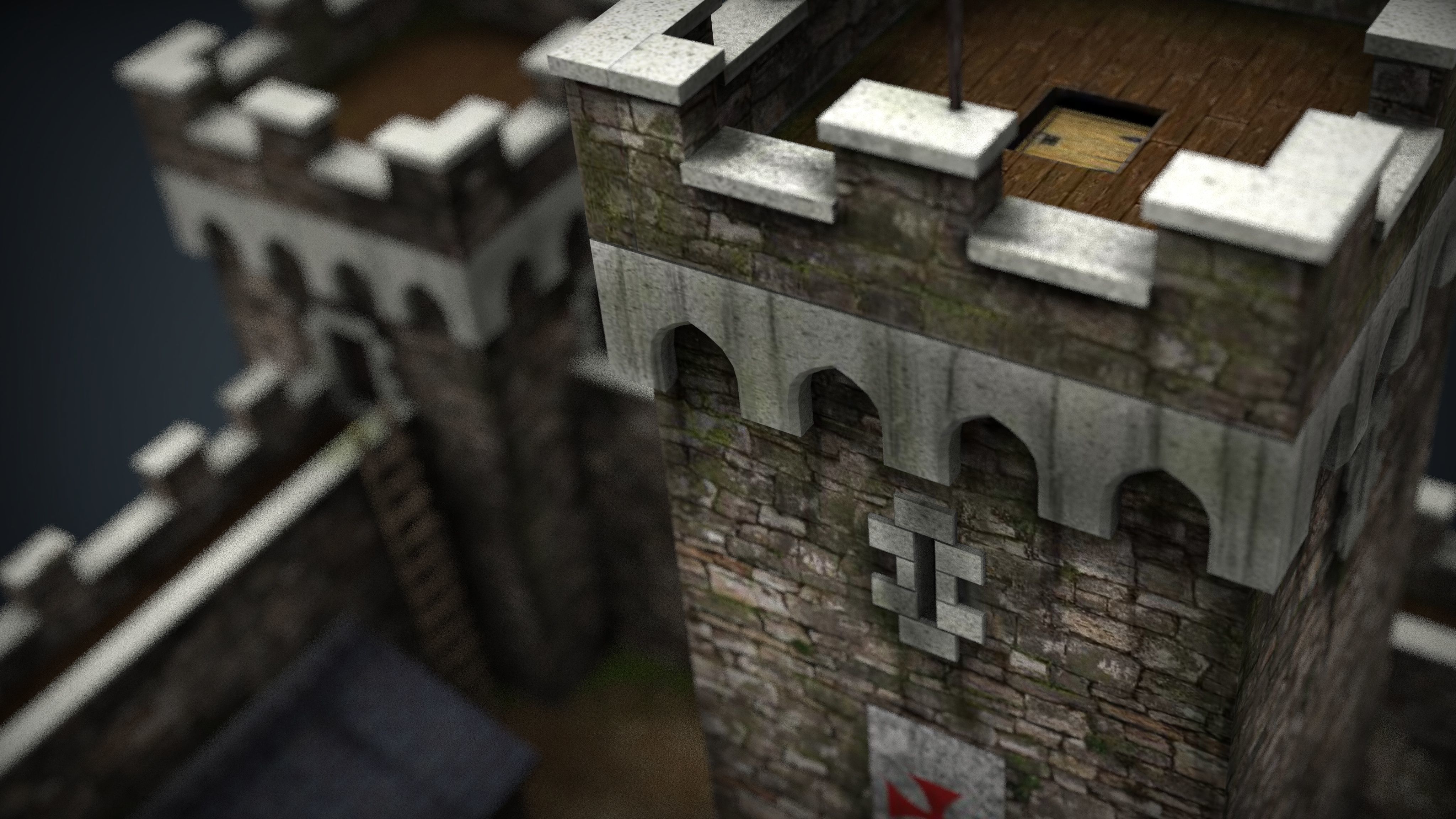 Medieval Fortress Low-poly 3D model_16