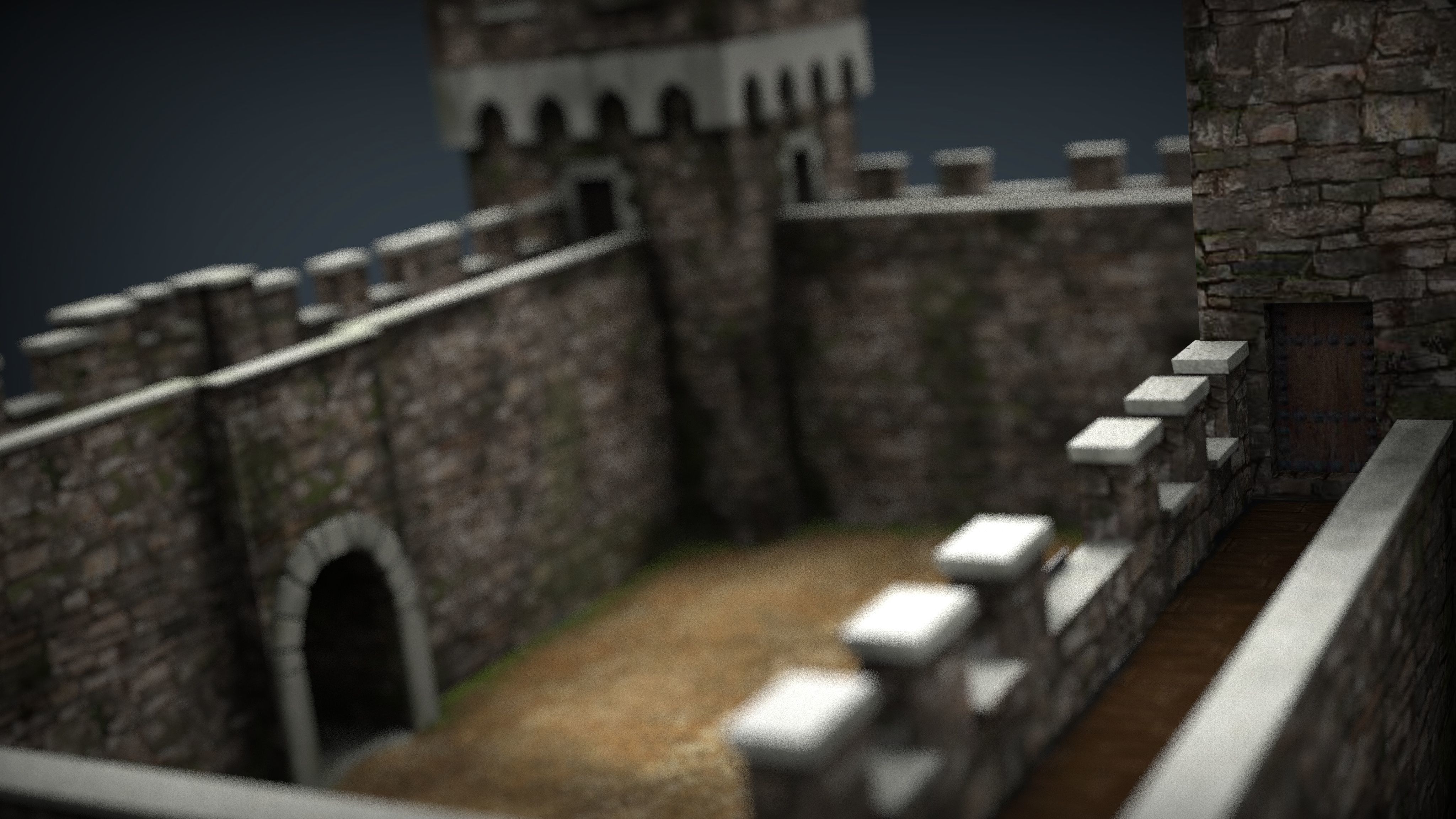 Medieval Fortress Low-poly 3D model_15