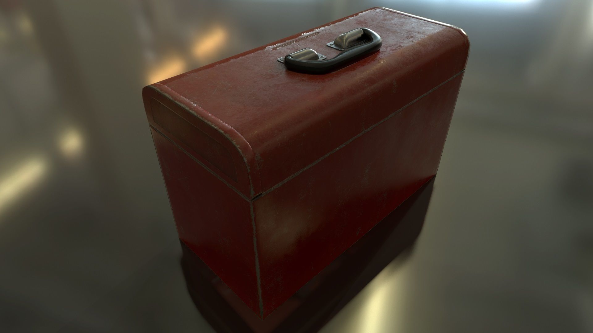 Toolbox tool box on table Low-poly 3D model_2