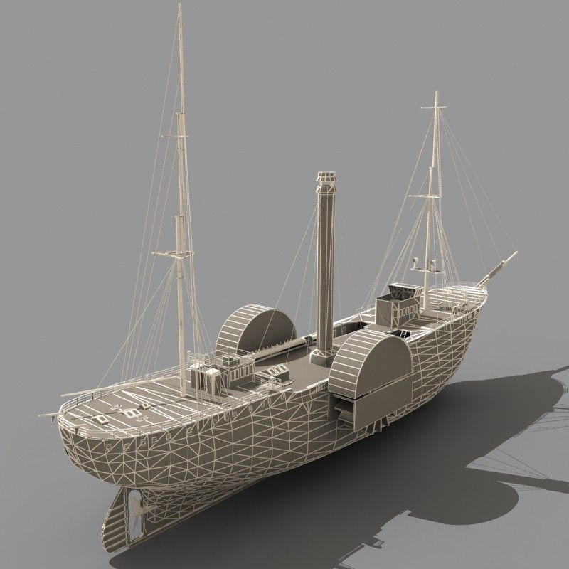 Old Steam Ship 03 3D model_8