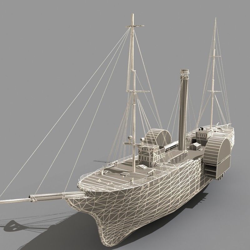 Old Steam Ship 03 3D model_9