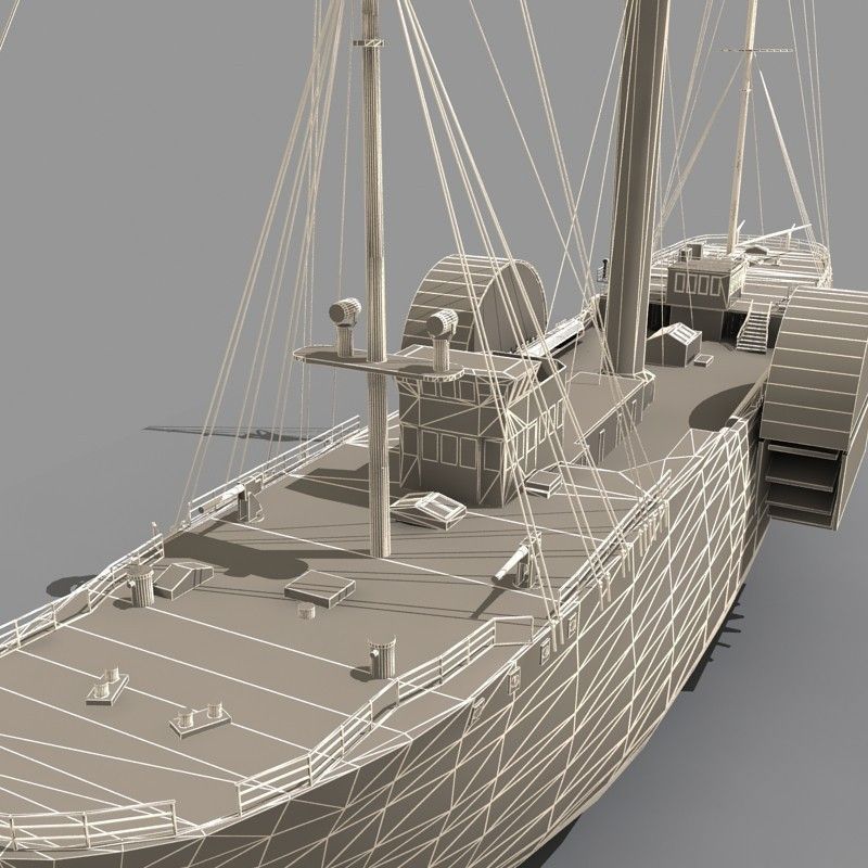 Old Steam Ship 03 3D model_11
