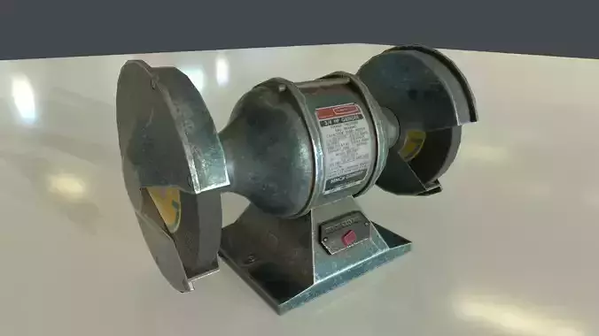 Rigged Benchgrinder Low-poly 3D model