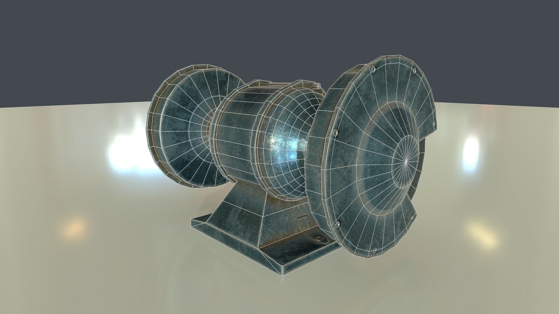 Rigged Benchgrinder Low-poly 3D model_4
